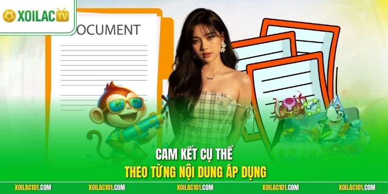 Miễn Trừ Trách Nhiệm Xoilac 2 Cam kết cụ thể theo từng nội dung áp dụng