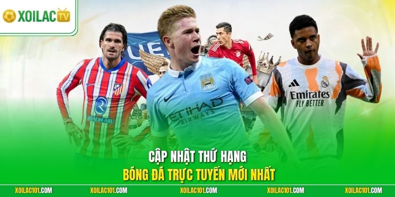 Cập nhật thứ hạng bóng đá trực tuyến mới nhất